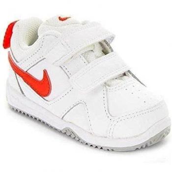 Nike Lykin 11 (Tdv), Zapatos de Primeros Pasos Para Bebés, Blanco / Naranja / Gris (White / Bright Crimson-Wolf Grey), 22 EU