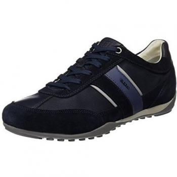 Geox Wells Suede and Textile Sneakers for Men, Dark Navy