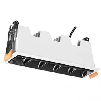 FORLIGHT Jim - Downlight Empotrable de Techo LEDx5 Rectangular Luz Cálida 3000K de Aluminio Color Blanco 147x45mm