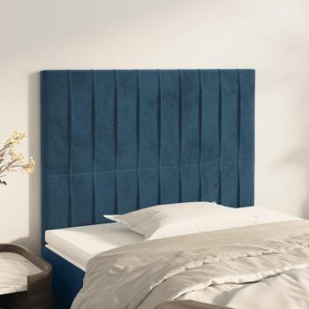Cabeceros de terciopelo azul oscuro 90x5x78/88 cm - 2 unidades vidaXL
