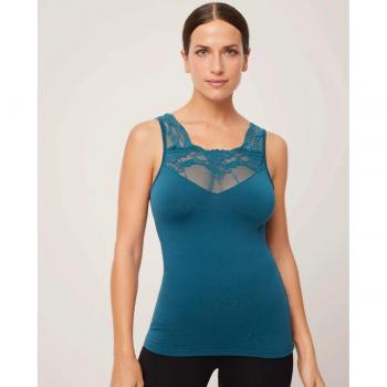 Camiseta térmica encaje sin mangas de mujer