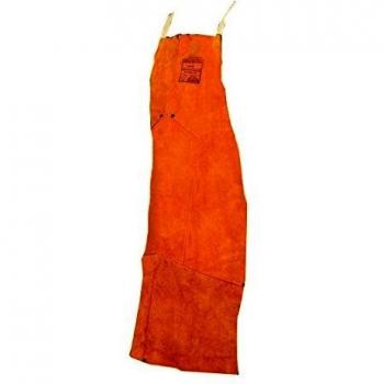 Mandil de Soldadura en Cuero Serraje Golden Brown 107 x 80 cm, Ajustable, Con Hilo de Kevlar®