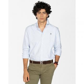 Camisa Hombre Harper & Neyer - Diseño Mediterráneo - Azul Claro - Rayas Verticales