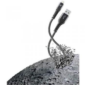 Cable USB - CellularLine Vivanco Extreme, 1m, Tipo A, Lightning, Negro