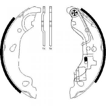 HELLA PAGID 8DB 355 002-581 Brake Shoe Set, Rear Axle