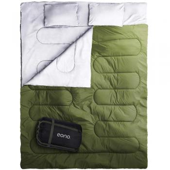 Eono. Saco de Dormir Plegable, Saco de Acampada Ultraligero Portátil Multifunción, Saco para Dormir Double con Forma Rectangular con Bolsa de Transporte Incluida