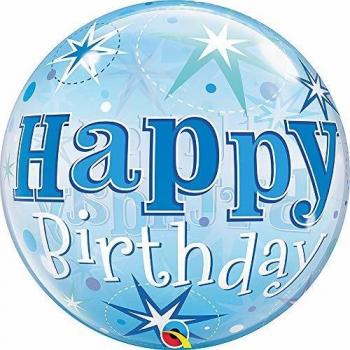 Qualatex 48433 - Globo de látex con Burbujas para cumpleaños de Starburst, Color Azul, 55,88 cm