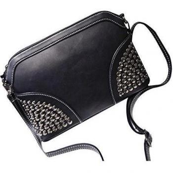 tellw Mujer Top-Zip Bolso de Hombro Bolsos, negro