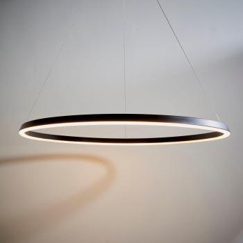 Lámpara colgante LED integrada Staten 1 bombilla Aleación aluminio, acrílico Silicona negro, blanco Mate