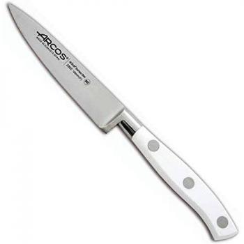 Arcos Serie Riviera Blanc, Cuchillo Mondador, Hoja de Acero Inoxidable Forjado Nitrum 100 mm, Mango de Polioximetileno, POM Color Blanco