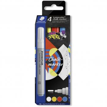 Pack de 4 marcadores de tiza líquida Lumocolor Staedtler