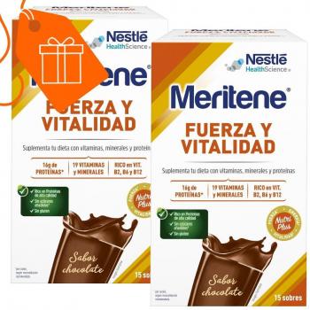 Meritene Fuerza y Vitalidad Sabor Chocolate Pack Duplo 30 Sobres con 15% de Descuento