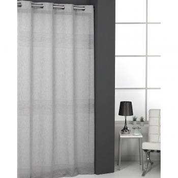 Cortina Mujji Neya Gris - Elegante Cortina Translúcida con Ojales de Poliéster para Decoración del Hogar