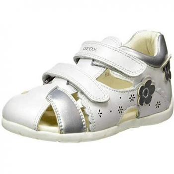 Geox B Kaytan A, Zapatos de Primeros Pasos Niñas, Blanco