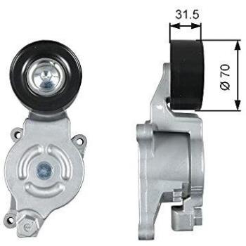 Polea tensora correa poli V GATES T39256 con características de alta resistencia, diseño optimizado para reducir el ruido y la vibración, fabricada en materiales duraderos para una mayor vida útil y compatible con múltiples aplicaciones automotrices