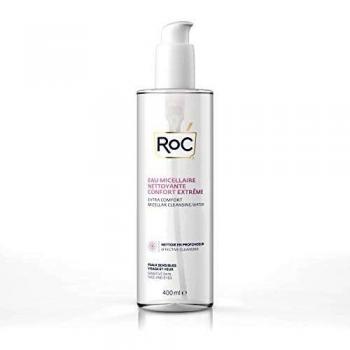 RoC - Agua Limpiadora Micelar Extraconfort - Piel, Rostro y Ojos Sensibles - Limpieza Eficaz - Minimiza