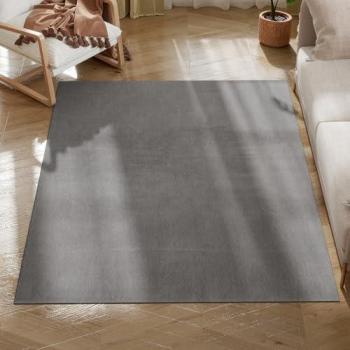 Alfombra Lavable Moderna de Salón 120x160 cm Pelo Largo Suave Gris Claro