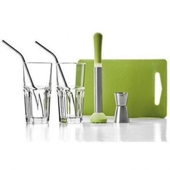 Ibili 798000 Kit de mojito inoxidable/cristal claro/verde 26 x 10 x 18 cm)