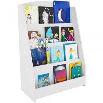 Librería Melfa de madera con 4 estantes, 60 cm, escalonada, estantería expositora, mueble infantil para libros, 4 niveles