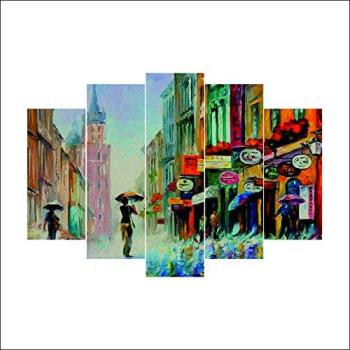 Homemania 5PCANV-2 Pintar Shop, Multicolor, 100 X 2 X 50 Cm