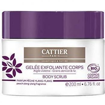 Cattier Purple Clay Body Scrub Gel 200 ml - Exfoliating body gel with purple clay, suitable for all skin types, gently removes dead skin cells, promotes cell renewal, leaves skin smooth and soft, enriched with natural ingredients
