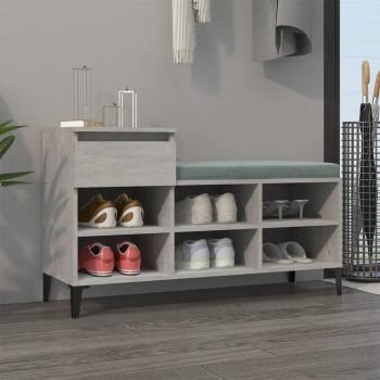 Zapatero de Madera Contrachapada vidaXL - Armario para Pasillo y Entrada, Color Blanco Brillante, Negro o Roble Ahumado, Dimensiones 102x36x60 cm