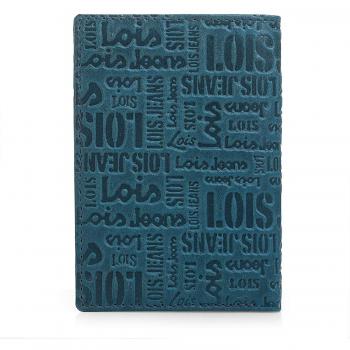 Lois - 11718 Cartera Monedero Billetero Tarjetero Hombre de Piel. Portamonedas Interior con Cremallera. 6 Compartimentos Tarjetas y documentación. 2 para Billetes, Color Azul