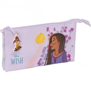 Estuche Escolar Triple Compartimento Disney Wish Safta Lila