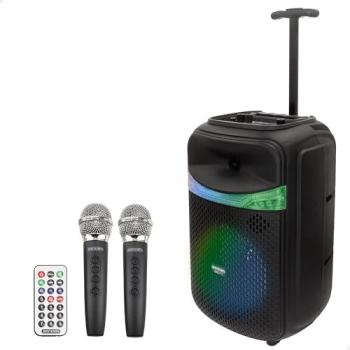 Altavoz Karaoke Portátil Bontempi 50W con Micrófono, Luces RGB, Conexión Inalámbrica, USB, microSD y Radio