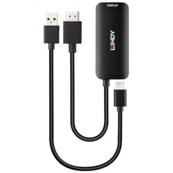 Adaptador HDMI a USB Tipo C con Alimentación USB 0.2 m, Soporte 4K 60Hz, Negro