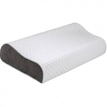 look envy Almohada de Espuma viscoelástica, cojín Cervical ergonómico, Lavable, Almohada ortopédica para Dormir de Lado y de Espalda, Color Gris Claro 60x35x11/9CM