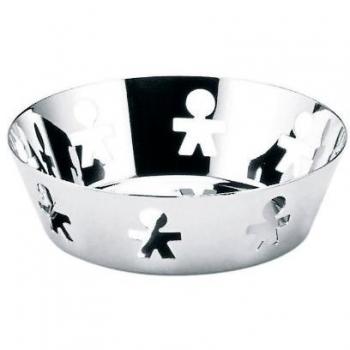 Alessi Girotondo | AKK03 Cesta de Design con Borde Perforado, Acero, Pulido