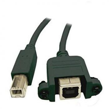 Cable de Extensión USB 2.0 B a B (1 m) - Conector Macho/Femenino, Negro