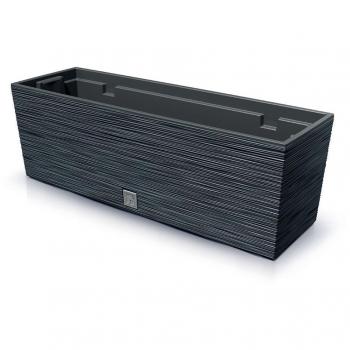 Macetero Prosperplast FURU con Depósito y Diseño en Cemento - Macetero de 58 x 18 x 19,5 cm con Capacidad para 12 litros - Ideal para Plantas y Flores - Almacenamiento de
