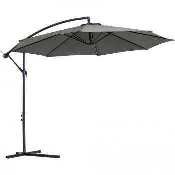 Sombrilla de jardín excéntrica Outsunny gris Ø295x245 cm