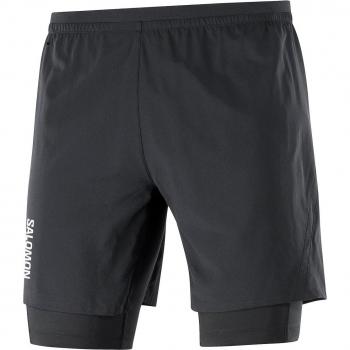 Salomon - Pantalón corto de running para hombre Bonatti Cross FZ, color negro, talla XXL
