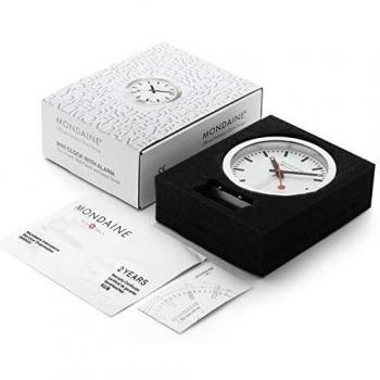 Mondaine Alarm Clock A997.MCAL.16SBB Table Clock 125mm - Official Swiss Railways Clock Aluminium Casing Hands visible in the dark Dust Resistant