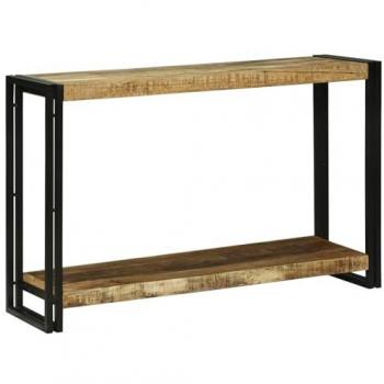 Mesa Consola Rústica de Madera Maciza de Mango 120 x 33 x 75 cm, Color Natural, Estilo Industrial