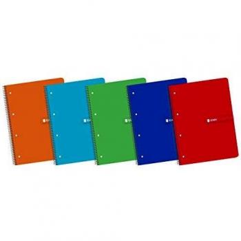 Enri 400058201 - Pack de 5 cuadernos espiral, tapa blanda, A4+, 24 x 32 cm, multicolor