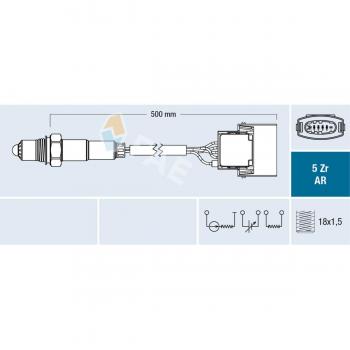 Sonda Lambda FAE 75015 - Sensor de oxígeno, compatible con múltiples marcas y modelos de vehículos, alta precisión en la medición de gases, fácil instalación, resistencia a altas temperaturas y durabilidad prolongada