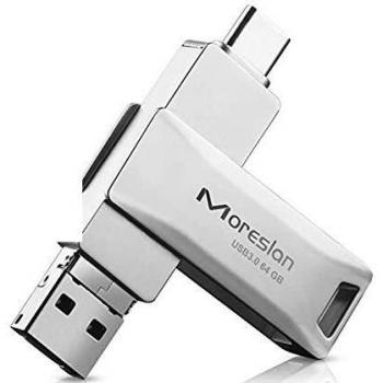 Pendrive 64 GB, Memoria USB 3.0 3 en 1 Pen Drive Tipo C USB 3.0 Type C OTG Unidad Flash portátil Memoria Stick USB Impermeable para Almacenamiento de Datos Externo/Windows/Android/PC/Tabletas