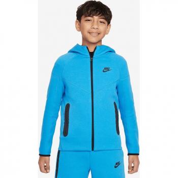 Nike sudadera con capucha Tech Fleece Full Zip júnior - Sudadera con capucha, cremallera completa, para niño, color azul, talla XS