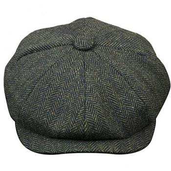 Infinity Leather Men's Peaky Blinders Olive Tweed Gatsby Hat - Size Medium