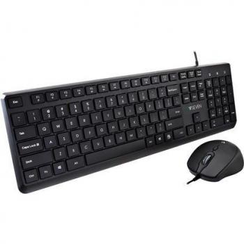 Teclado y Ratón V7 CKU350US Negro Qwerty US, color negro, tipo de conexión USB, diseño ergonómico, incluye teclas multimedia, compatible con sistemas operativos Windows