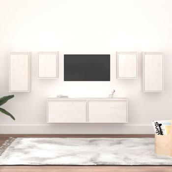 vidaXL Muebles para TV 6 piezas madera maciza de pino