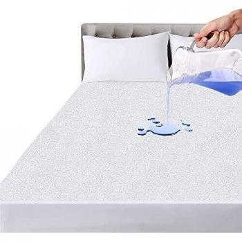 Utopia Bedding Impermeable Protector De Colchón 150 x 200 cm, Premium Funda De Colchón De Rizo 200 gsm, Transpirable, Elástico En Todo El Contorno