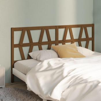 Cabecero para cama de madera maciza de pino en color ámbar, dimensiones 206x4x100 cm