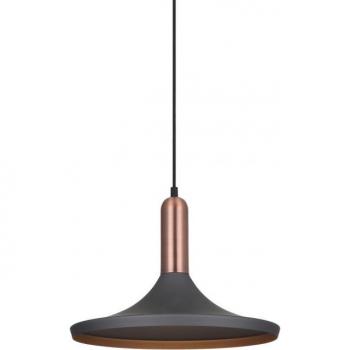 Lámpara colgante moderna Lusty Grey, cobre 1 luz, E27