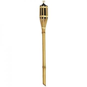 Antorcha de Bambú 120 cm con Depósito de Metal y Base de Bambú