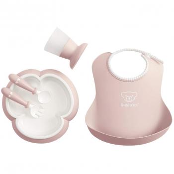 BABYBJÖRN Vajilla con Babero, 5 piezas, Rosa pastel
